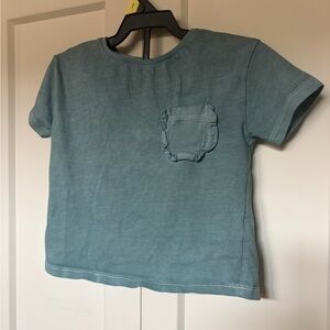 Zara Teal Short Sleeve Tee with Ruffle Pocket